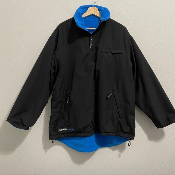 Guinness Official Merchandise 1/4 Zip Jacket Black Blue Reversible L/XL Rare - Picture 14 of 14